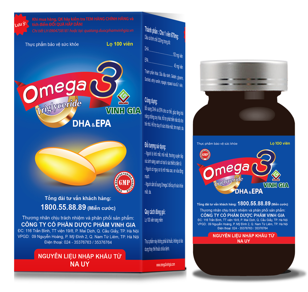 BỘ ĐÔI OMEGA-3 VINH GIACHUẨN DẠNG TRIGLYCERIDE TỪ NA UY